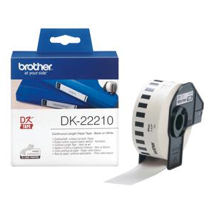 Brother DK-22210 Rol met etiketten 29 mm x 30.48 m Papier Wit 1 stuk(s) Permanent hechtend DK22210 Universele etiketten