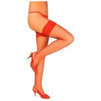 Rode Visnet Kousen Met Grote Mazen