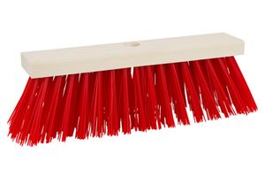 Straatbezem pvc vrij 30cm rood recht