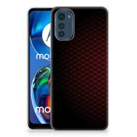 Motorola Moto E32/E32s TPU bumper Geruit Rood - thumbnail