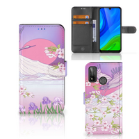 Huawei P Smart 2020 Telefoonhoesje met Pasjes Bird Flying - thumbnail