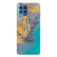 Motorola Moto G100 TPU Siliconen Hoesje Marble Blue Gold