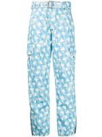 Alessandra Rich pantalon cargo à imprimé cœur - Bleu - thumbnail