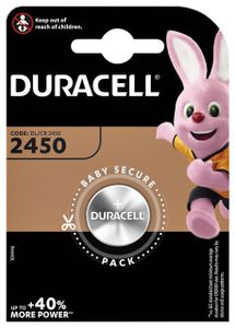 Batterij Duracell knoopcel 1xCR2450 lithium ÃƒÆ'Ã‹Å“24mm 3V-540mAh