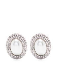 Alessandra Rich boucles d'oreilles à perle artificielle - Argent