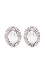 Alessandra Rich boucles d'oreilles à perle artificielle - Argent