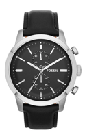 Horlogeband Fossil BQ1486 Leder Zwart 22mm - thumbnail