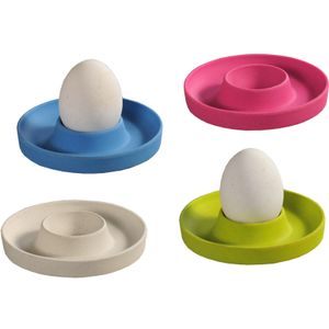 4x Melamine gekleurde eierdopjes 10 x 2 cm