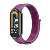 By Qubix - Sport loop nylon bandje - Paars - Compatible met Xiaomi Smart Band 8 & 9 - Compatible Xiaomi bandje