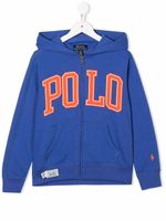 Ralph Lauren Kids hoodie zippé à logo imprimé - Bleu - thumbnail