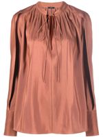 JOSEPH blouse en soie à manches longues - Marron - thumbnail