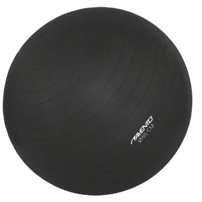 Avento fitnessbal 65 cm PVC zwart 2-delig
