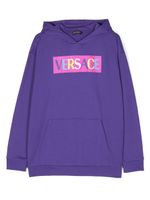 Versace Kids hoodie à logo imprimé - Violet