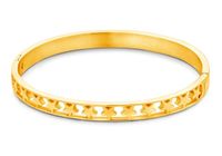 CO88 Collection 8CB-90097 - Stalen bangle met sterren - one-size - goudkleurig