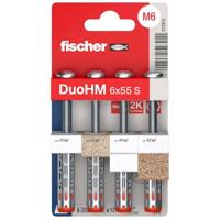 fischer 572913 DuoHM holle pluggen, 6 x 55 S PZ met metrische panhead-schroef en PZ-aandrijving voor het bevestigen van tv-beugels, verlichting, wandplanken, enz. in paneelbouwmaterialen (4 stuks)