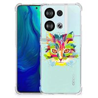 OPPO Reno8 Stevig Bumper Hoesje Cat Color - thumbnail