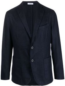 Boglioli blazer en laine mélangée à simple boutonnage - Bleu