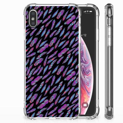 Apple iPhone Xs Max Doorzichtige Silicone Hoesje Feathers Color Apple iPhone Xs Max Doorzichtige Silicone Hoesje Feathers Color