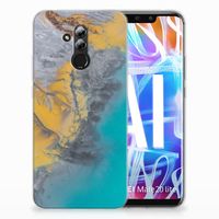 Huawei Mate 20 Lite TPU Siliconen Hoesje Marble Blue Gold - thumbnail