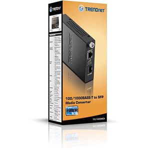 Trendnet TFC-1000MGA netwerk media converter Intern 1000 Mbit/s Multimode Zwart, Zilver