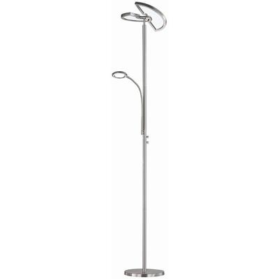 LED Vloerlamp - Trion Spat - 20W + 3W - Aanpasbare Kleur - 2-lichts - Dimbaar - Rond - Mat Chroom - Aluminium LED Vloerlamp - Trion Spat - 20W + 3W - Aanpasbare Kleur - 2-lichts - Dimbaar - Rond - Mat Chroom - Aluminium