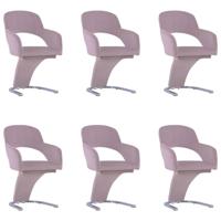 Vidaxl Eetkamerstoelen 6 St Fluweel Roze