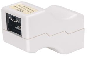 Intellinet Abschließbare Cat6 Inline-Kupplung UTP abschließbar weiß RJ45-inbouwmodule Keystone CAT 3, CAT 4, CAT 5, CAT 5e, CAT 6