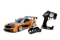 Jada Toys Fast & Furious RC Drift Mazda RX-7, RC auto, op afstand bestuurde auto met radiografische afstandsbediening, driftfunctie, vierwielaandrijving, 4 reservebanden, USB-oplaadfunctie, incl.