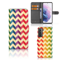 Samsung Galaxy S21 Plus Telefoon Hoesje Zigzag Multi Color - thumbnail