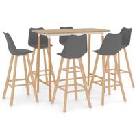 vidaXL 7-delige Barset grijs