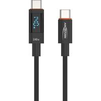 ANSMANN oplaadkabel 120 cm USB type C voor snel opladen van smartphone, tablet, laptop, etc. met maximaal 140 W uitgangsvermogen/Hoge kwaliteit kabel voor kantoor, thuiskantoor, gamer, slaapkamer