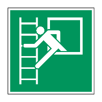 Noodvenster met vluchtladder - 150 x 150 mm - Kunststof bord