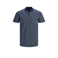 JACK & JONES PREMIUM regular fit polo JPRBLABLACKBURN met all over print donkerblauw