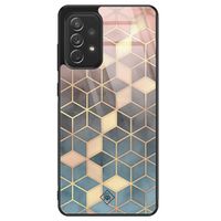 Samsung Galaxy A52s glazen hardcase - Cubes art