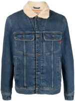 Diesel veste en jean à col en peau lainée - Bleu