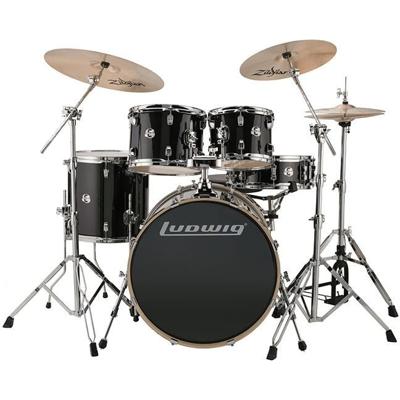 Ludwig El. Evolution Black Rock 5d. shellset met hw. Ludwig El. Evolution Black Rock 5d. shellset met hw.
