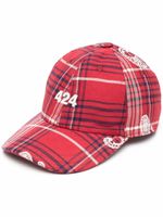 424 casquette à motif tartan - Rouge