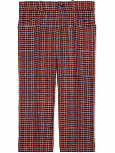 Gucci Kids pantalon en laine à motif pied-de-poule - Bleu