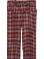 Gucci Kids pantalon en laine à motif pied-de-poule - Bleu