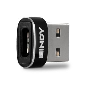 LINDY USB 2.0 Adapter [1x USB-A 2.0 stekker - 1x USB-C bus] LINDY Adapter USB 2.0 an USB Typ C M/F