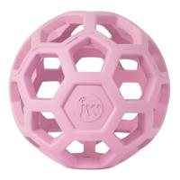 JW Pet HOL-ee Roller™, hondenspeelgoed, puzzelbal, natuurlijk rubber, klein (3 inch diameter), roze