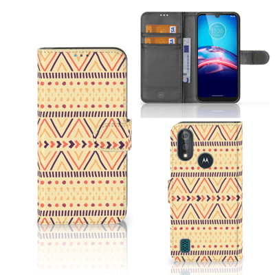 Bookcase Moto E6s Telefoon Hoesje Aztec Yellow