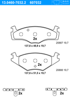 Remblokkenset, schijfrem ATE, u.a. für VW, Seat