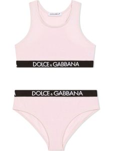 Dolce & Gabbana Kids sous-vêtements à bande logo - Rose