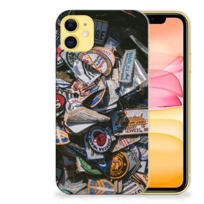 Apple iPhone 11 Siliconen Hoesje met foto Badges