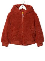 Off-White Kids hoodie zippée en peau lainée artificielle - Orange