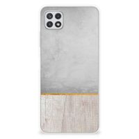 Samsung Galaxy A22 5G Bumper Hoesje Wood Concrete