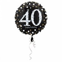 FolieBallon 40 jaar happy birthday zilver 43cm