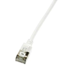 LogiLink CQ9071S RJ45 Netwerkkabel, patchkabel CAT 6A U/FTP 5.00 m Wit Extreem dun, Vlambestendig, Flexibel, Folie afscherming, Halogeenvrij, Snagless,