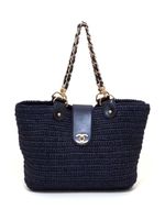 CHANEL Pre-Owned sac cabas tressé à loquet CC (2005-2006) - Bleu - thumbnail